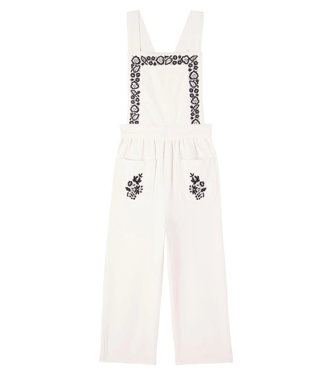 The New Society - Tamara embroidered denim overalls