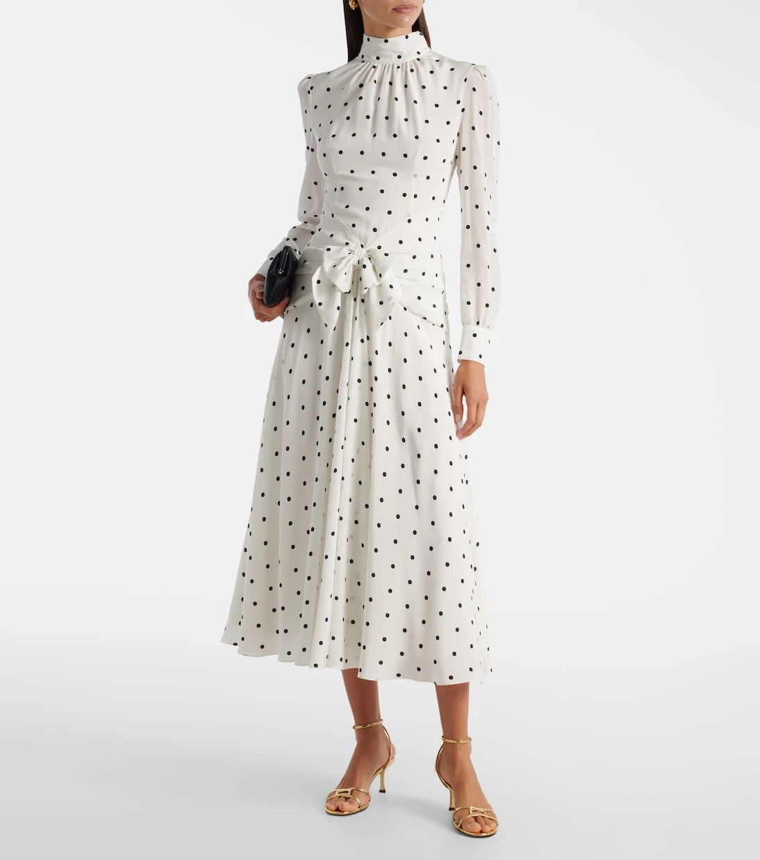 Alessandra Rich - Polka-dot silk midi dress