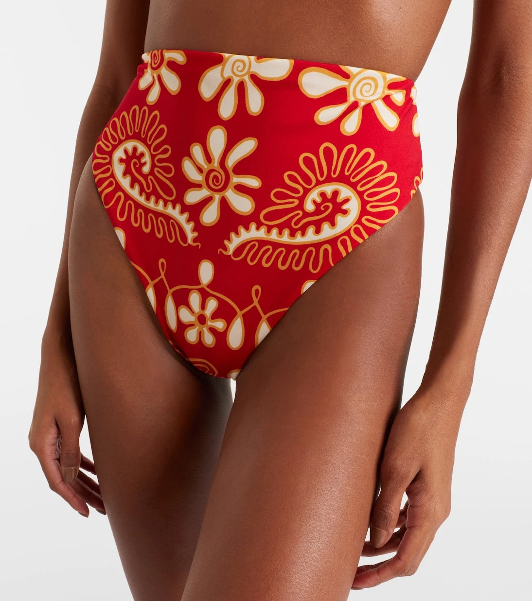 Cala de la Cruz - Lulu printed high-rise bikini bottoms