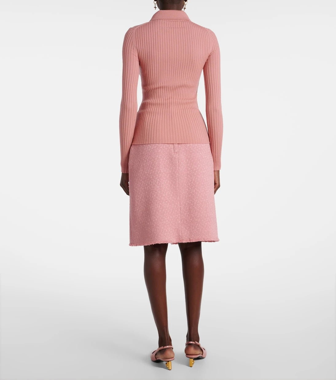 Dolce&Gabbana - Ribbed-knit wool-blend polo sweater