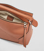 LOEWE Brown Small Leather Puzzle Edge Top-Handle Bag