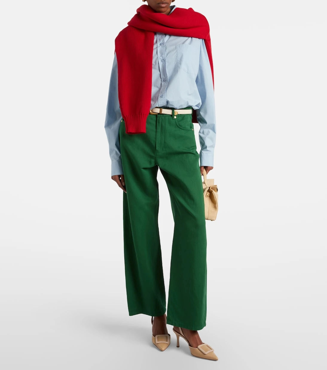 'S Max Mara - Onorata cotton and linen wide-leg pants