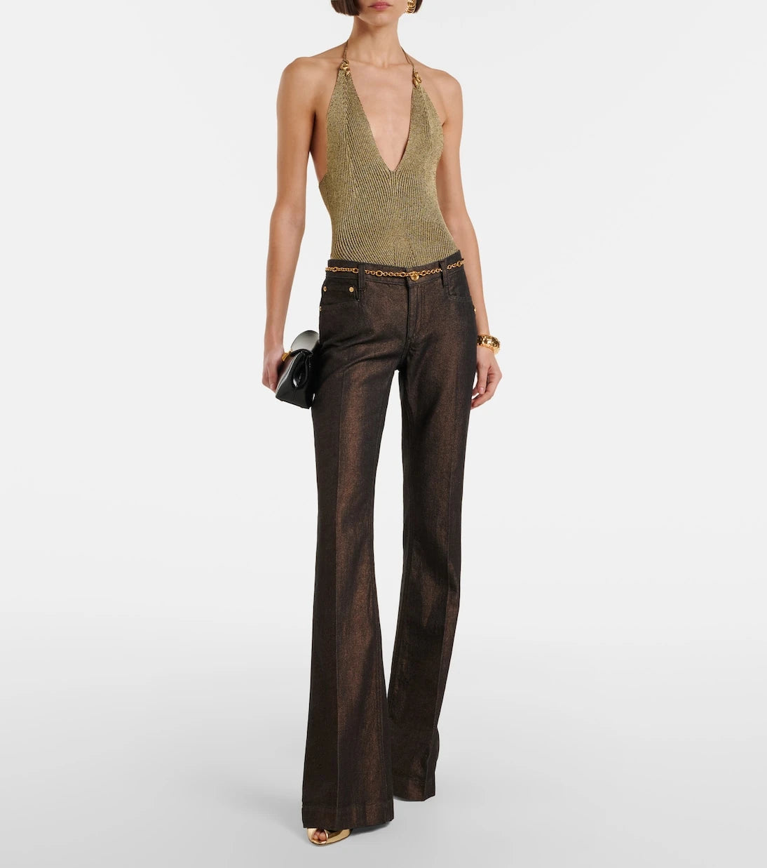 Roberto Cavalli - Embellished flared jeans