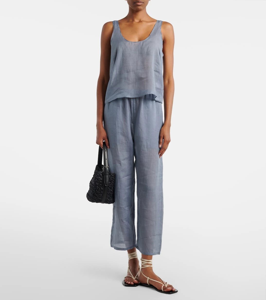 Leset - Niko cropped wide-leg ramie pants
