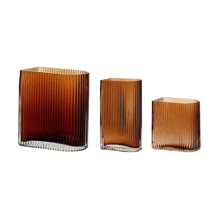 Hübsch Amber Dekoratif Vazolar Seti 13/18/20 cm (3 Parça)
