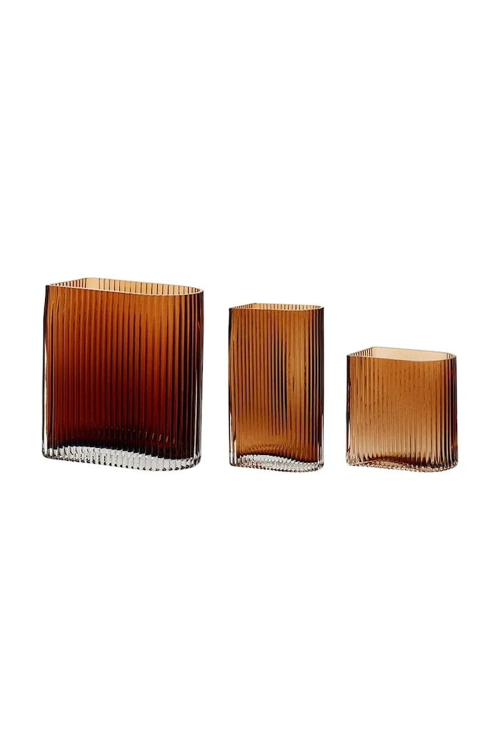 Hübsch Amber Dekoratif Vazolar Seti 13/18/20 cm (3 Parça)