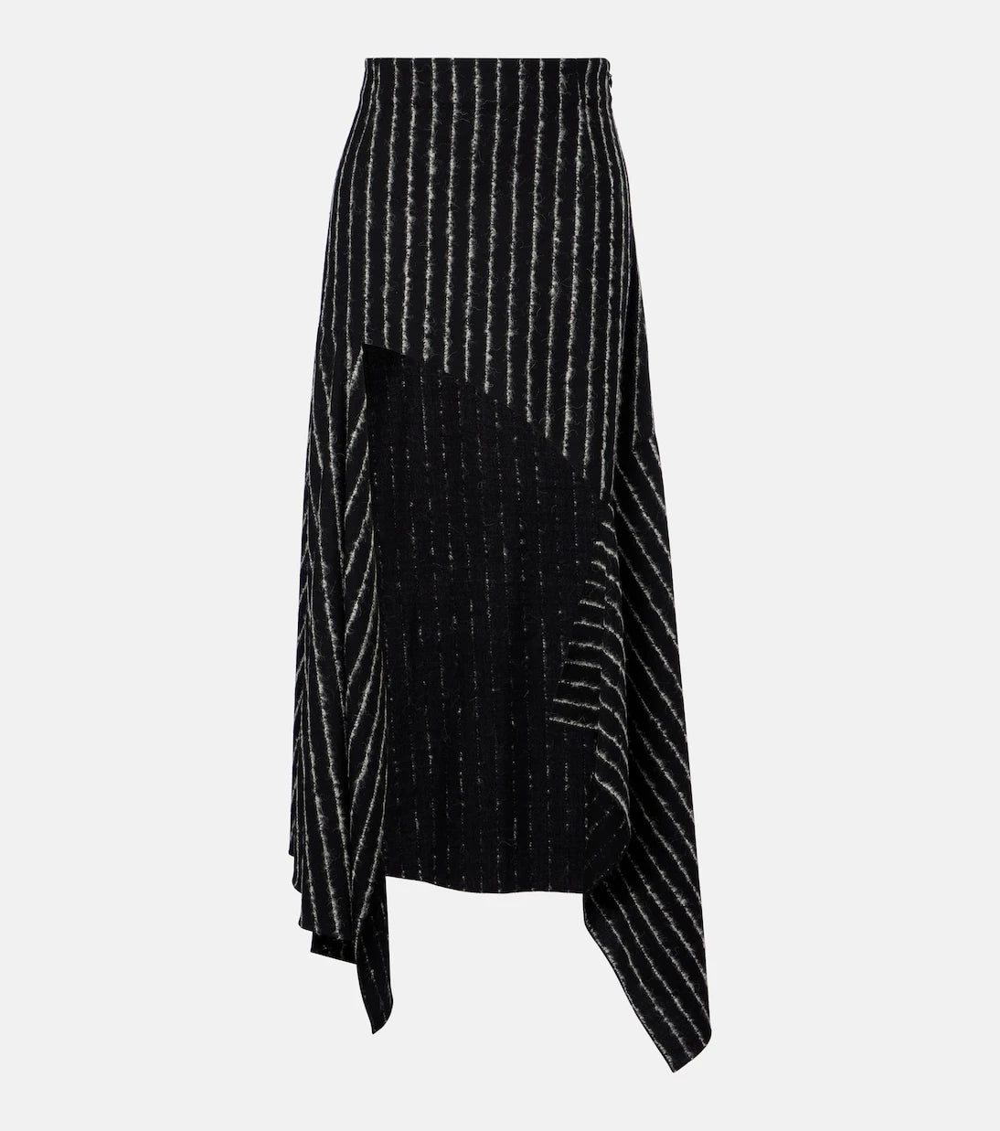 Mugler - Striped asymmetric maxi skirt