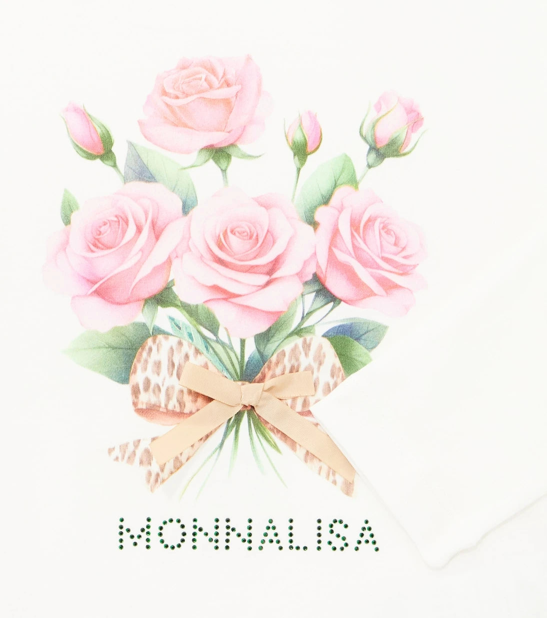 Monnalisa - Logo floral cotton-blend jersey top