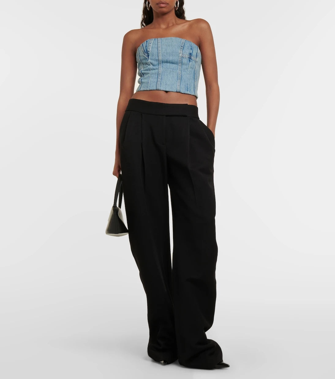 Amiri - Ma paneled denim bustier top