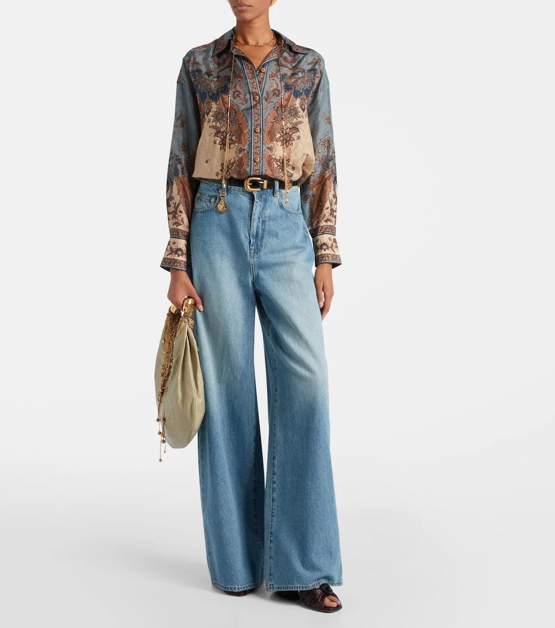 Zimmermann - Gleam 85 snake-effect leather mules