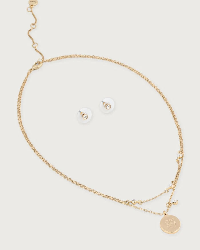 DKNY metal kadın kolye ve küpeler