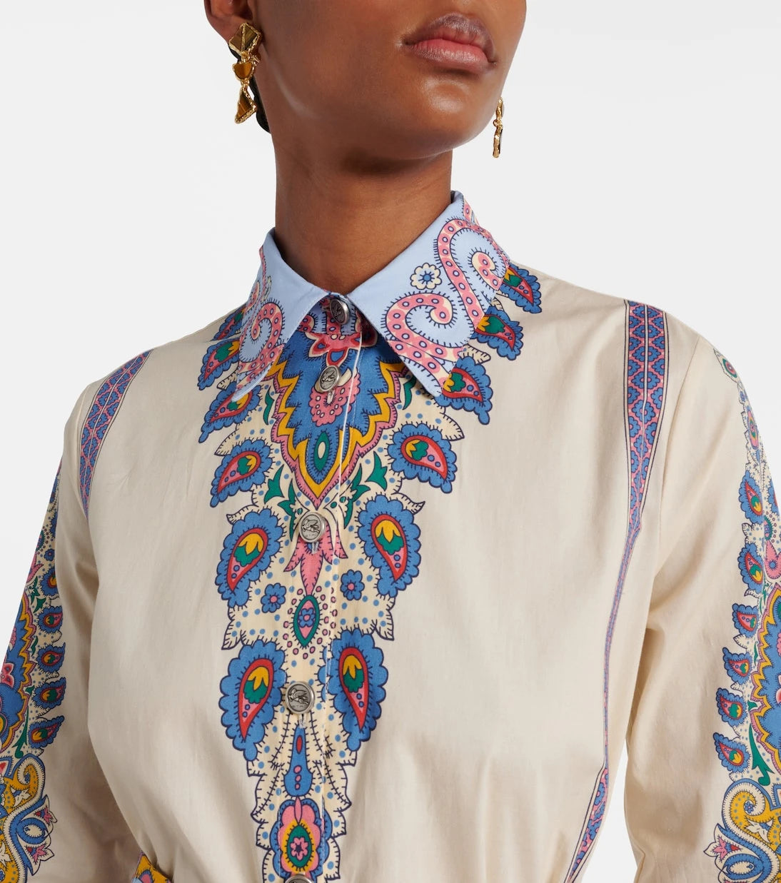 Etro - Printed cotton-blend shirt dress