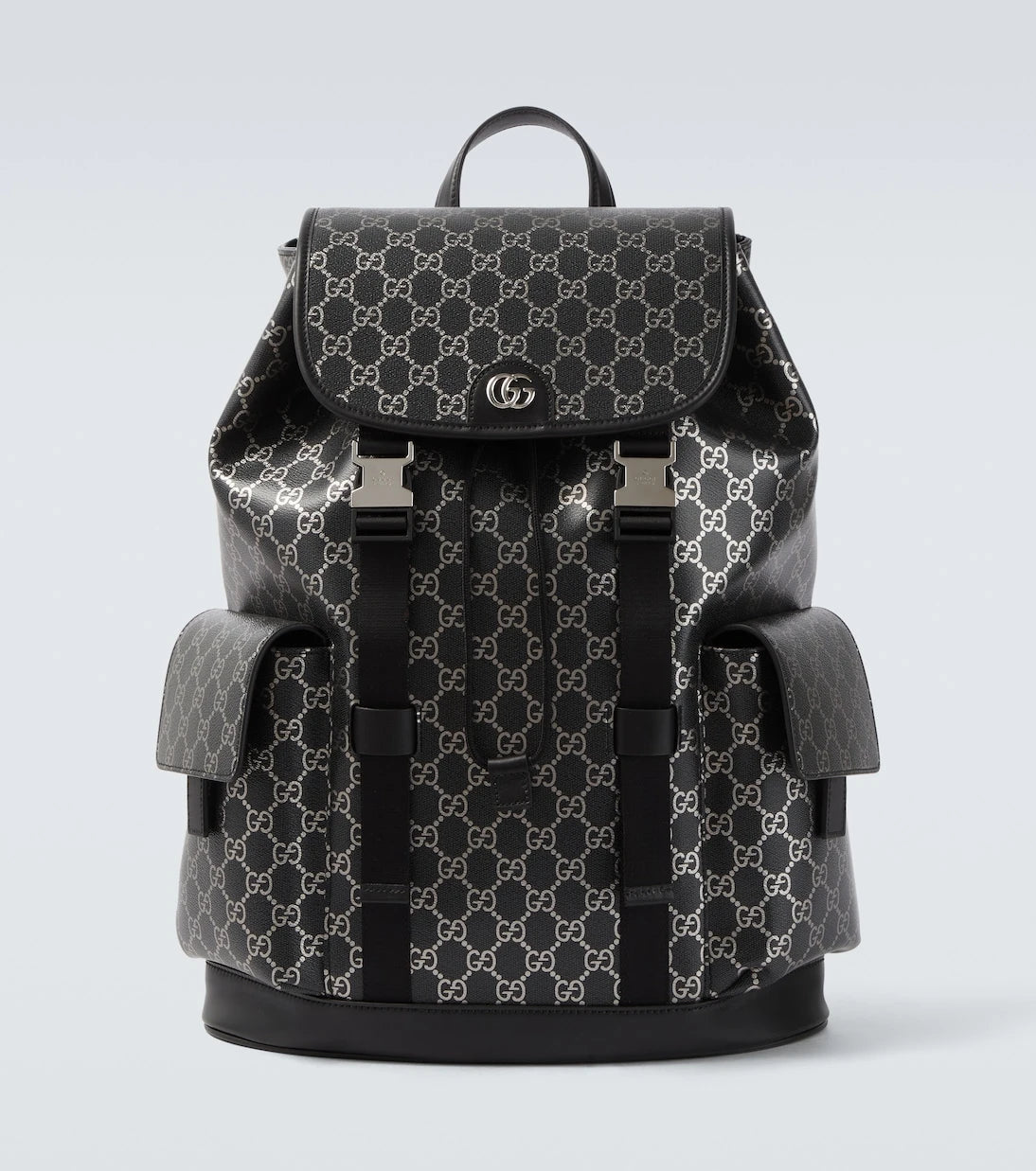Gucci - GG leather-trimmed backpack