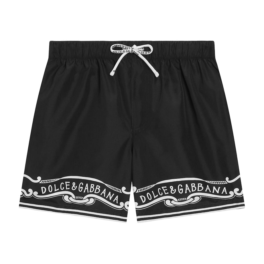 Dolce & Gabbana Kids Logo Bandana Print Swim Shorts (8-12+ Years)