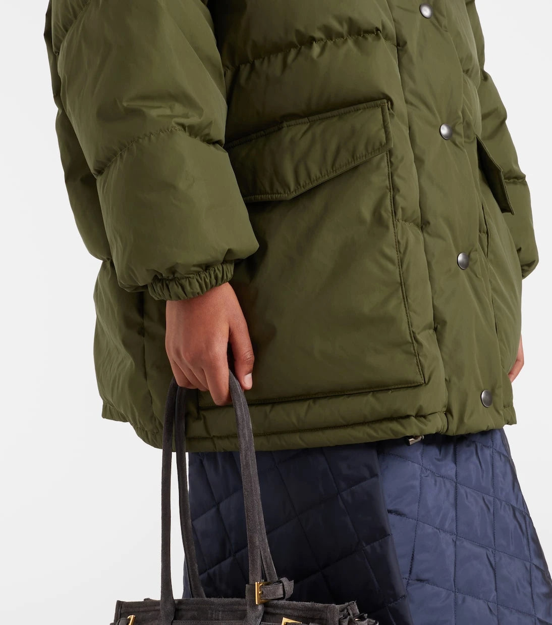 Prada - Re-Nylon shearling-trimmed down coat