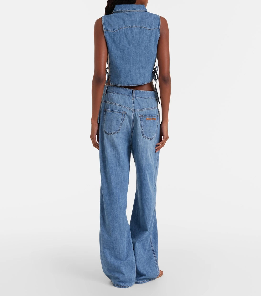 Miu Miu - Chambray wide-leg pants