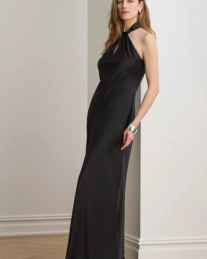 Lauren Ralph Lauren boyundan bağlamalı elbise