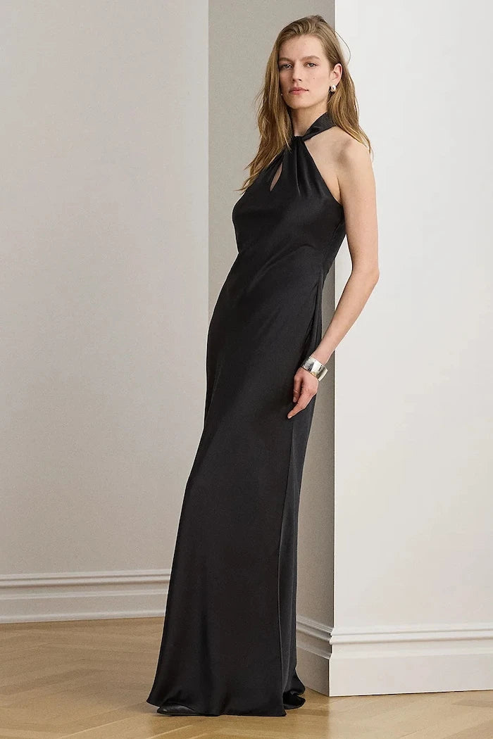 Lauren Ralph Lauren boyundan bağlamalı elbise