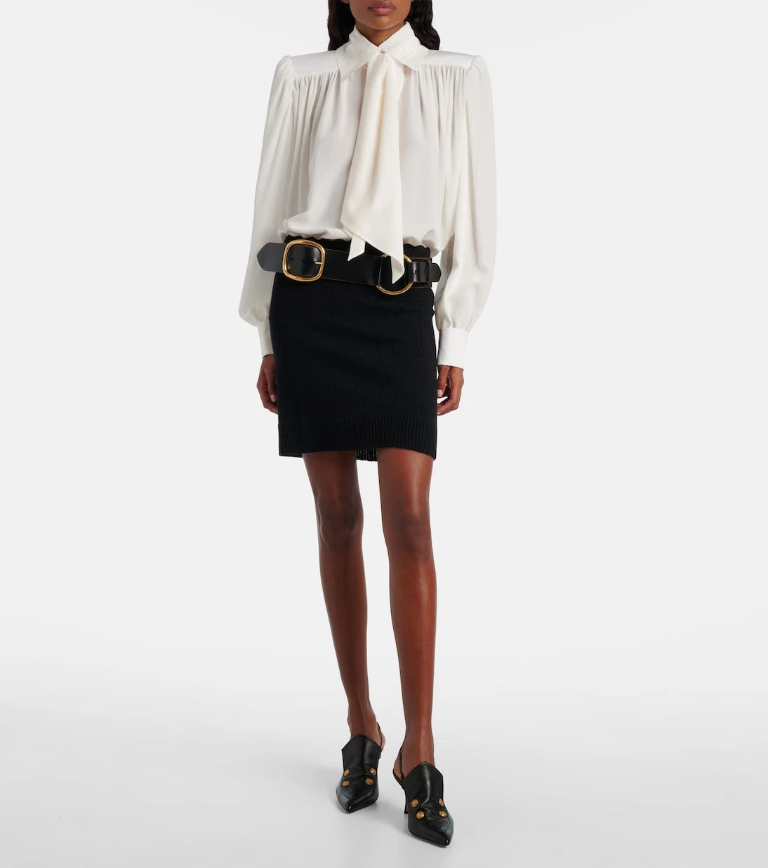 Chloé - Agnes embellished leather slingback pumps