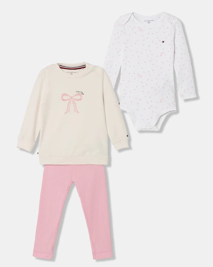 Tommy Hilfiger bebek pamuklu elastan takım