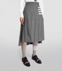 Thom Browne Grey Pleated Midi Skirt