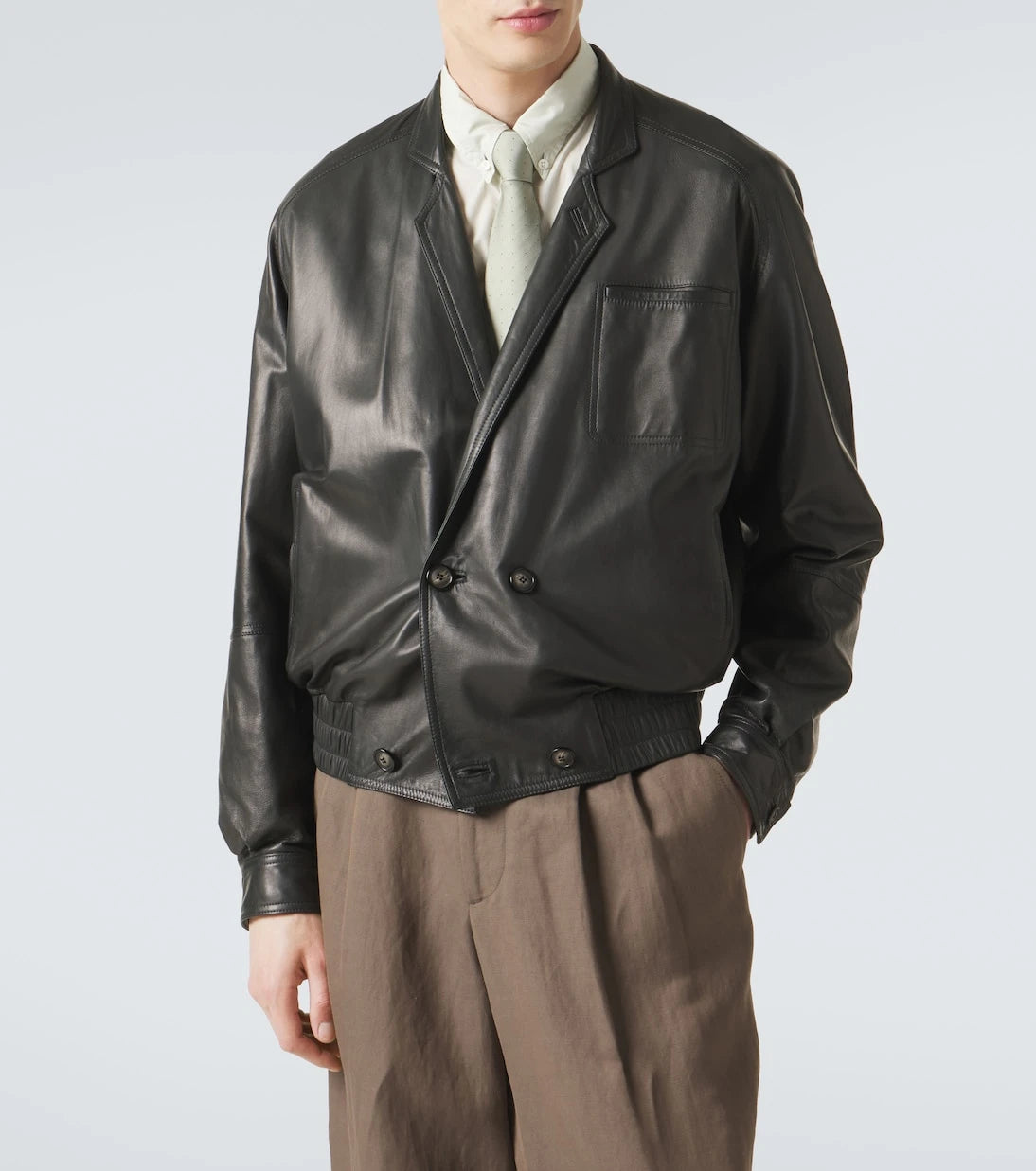 Giorgio Armani - Archivio leather bomber jacket