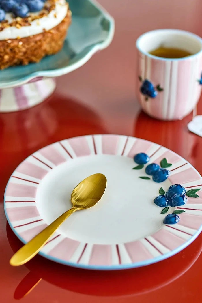 Bloomingville Carry 20,5 cm Desenli Tatlı Tabağı Seti (4 Parça)