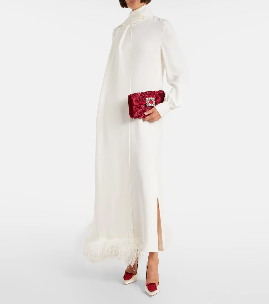 Roger Vivier - Rose Vivier embellished satin clutch