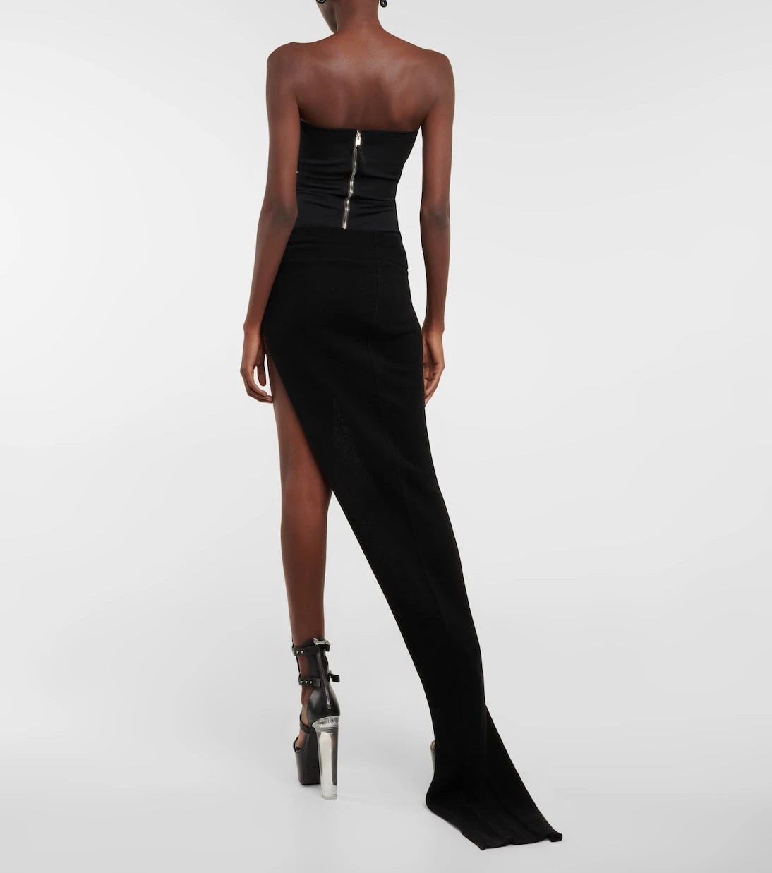 Rick Owens - Asymmetric cashmere and wool maxi skirt