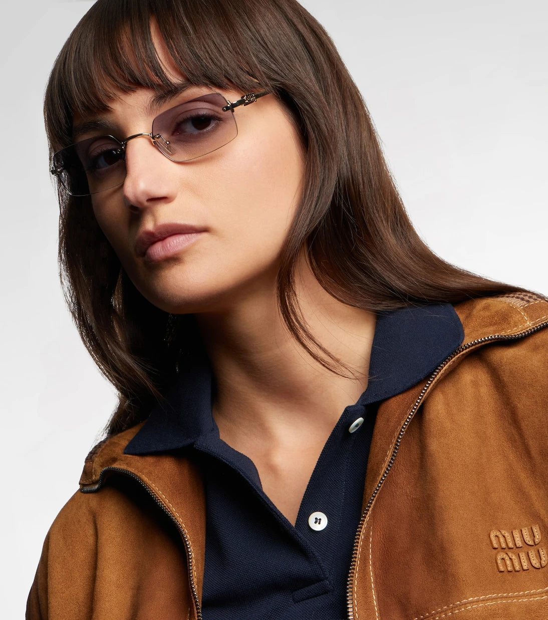 Miu Miu - نظارة شمسية مستطيلة بشعار العلامة