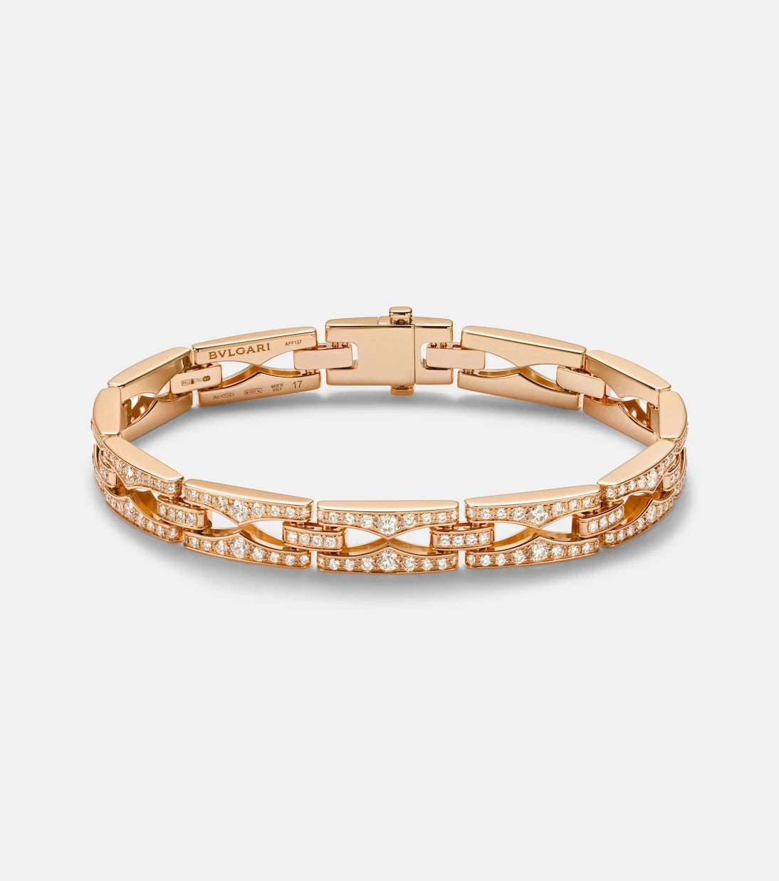 Bvlgari - سوار B.zero1 من الذهب الوردي عيار 18 قيراط مع الألماس
