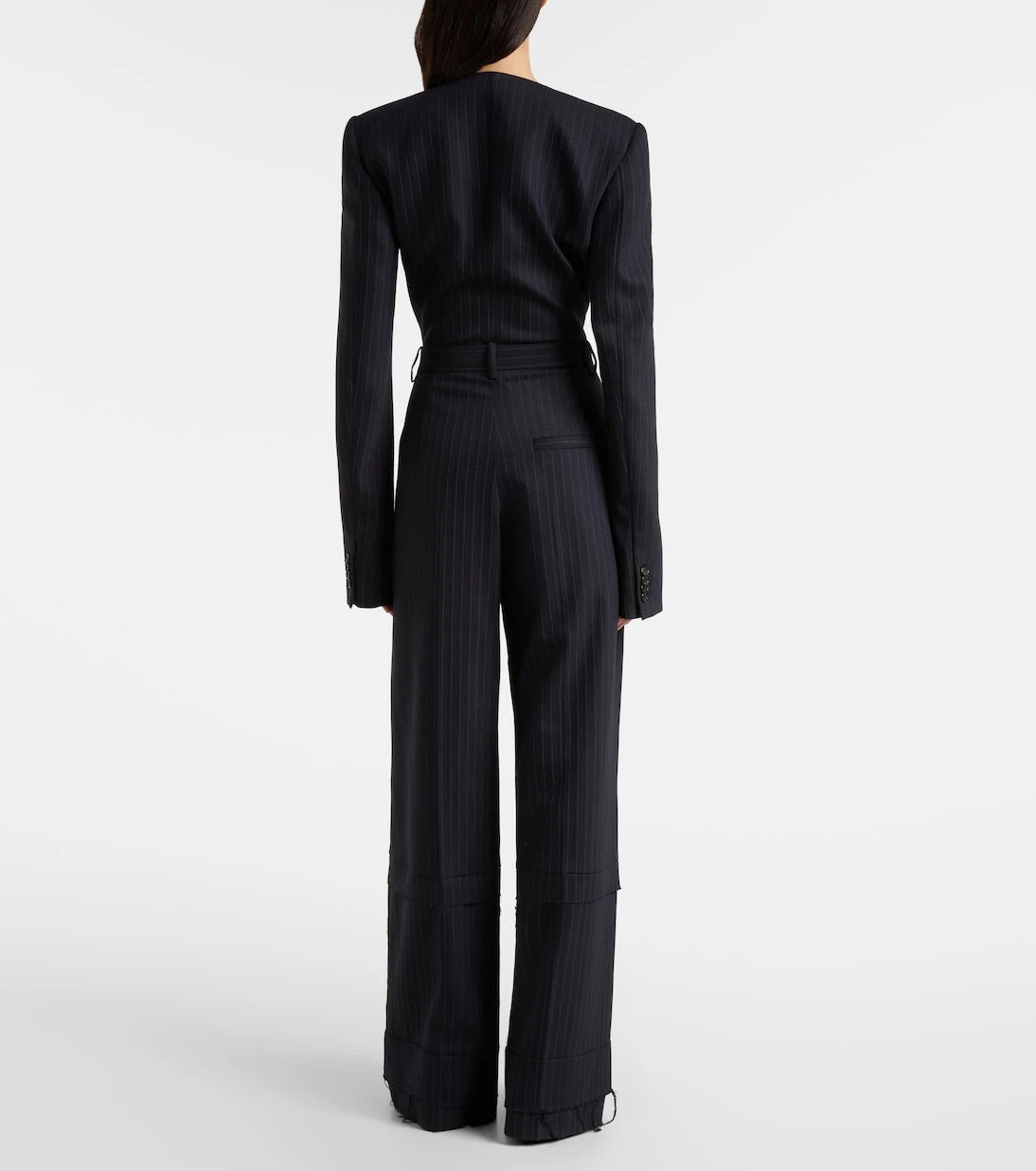 Khaite - Linden pinstripe high-rise wide-leg pants