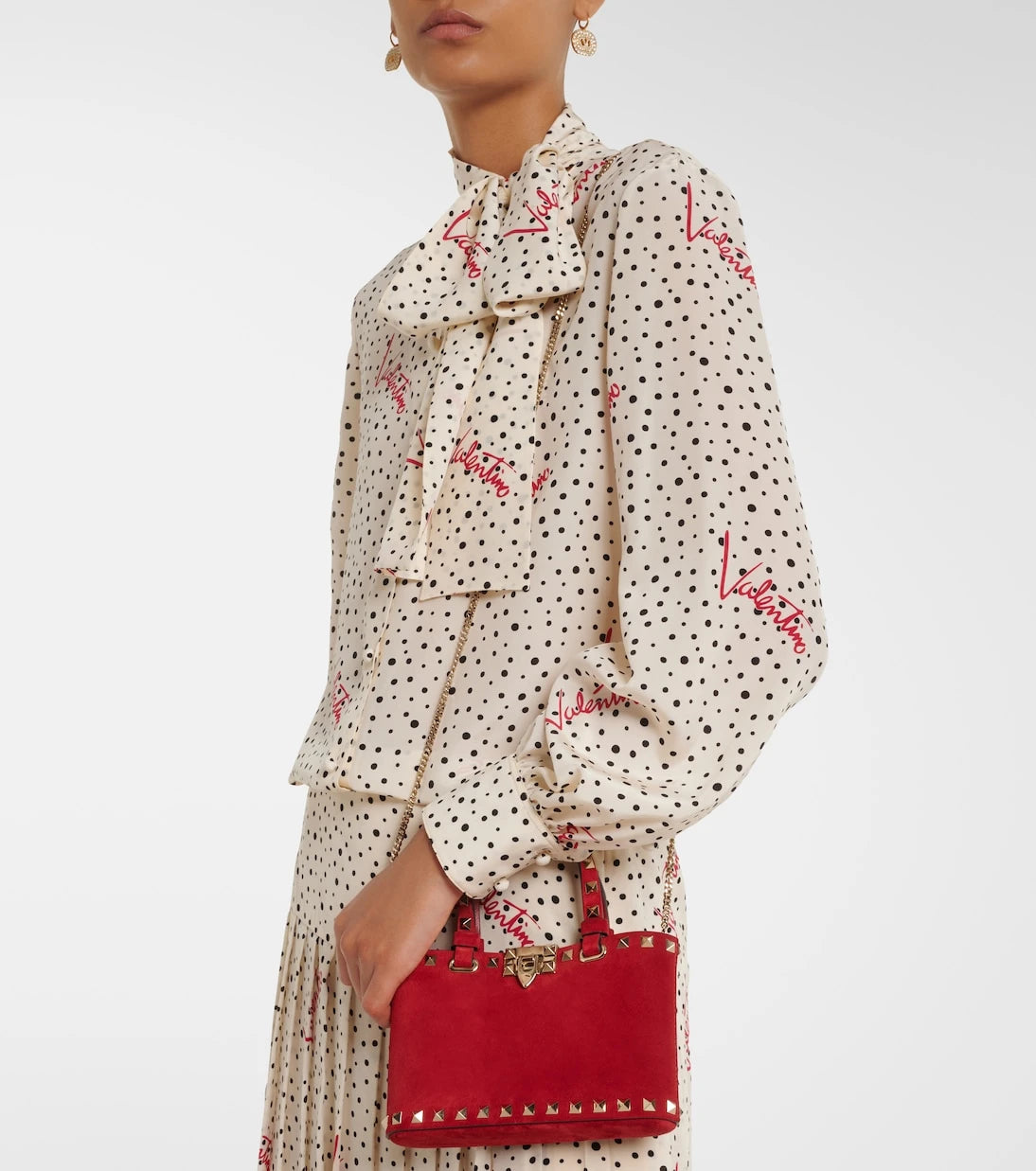 Valentino Garavani - Rockstud Mini suede top-handle bag
