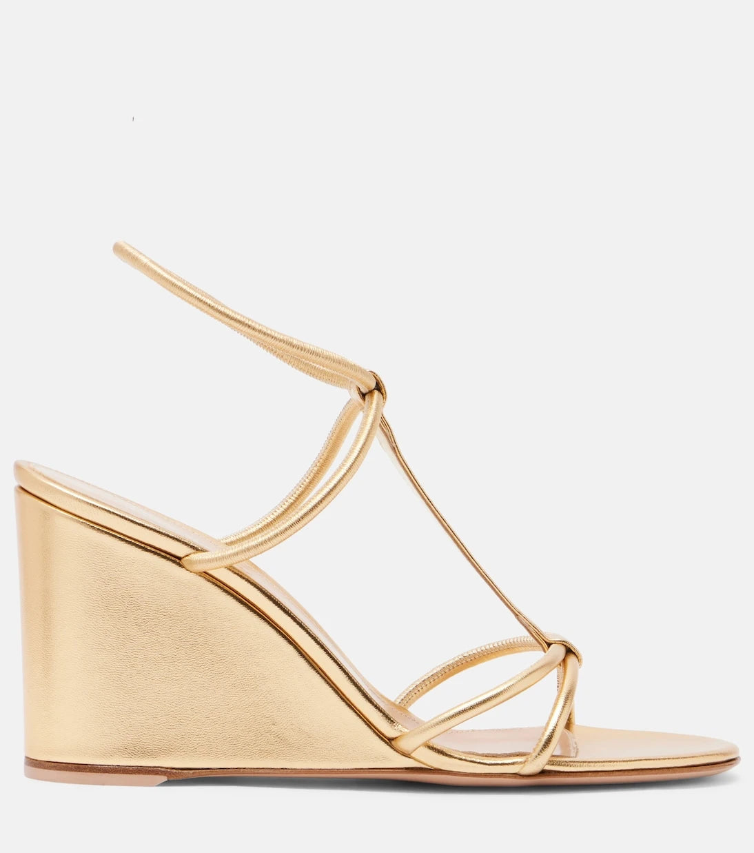 Gianvito Rossi - Metallic leather wedge sandals