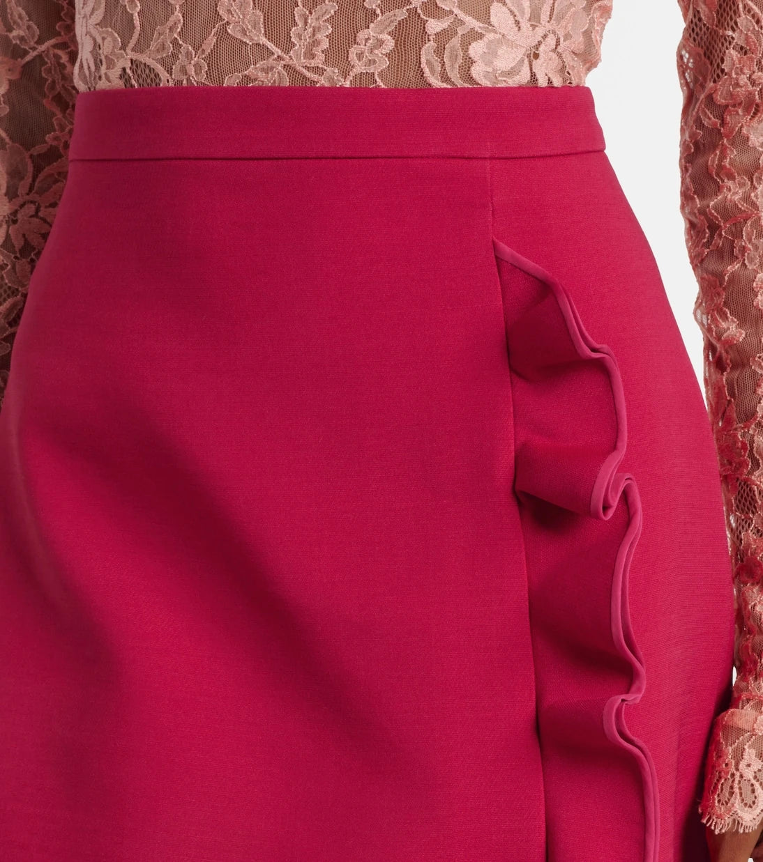 Valentino - Crepe Couture ruffled miniskirt