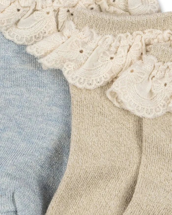 Konges Sløjd Çocuk GLITTER FRILL SOCKS 2'li Çorap