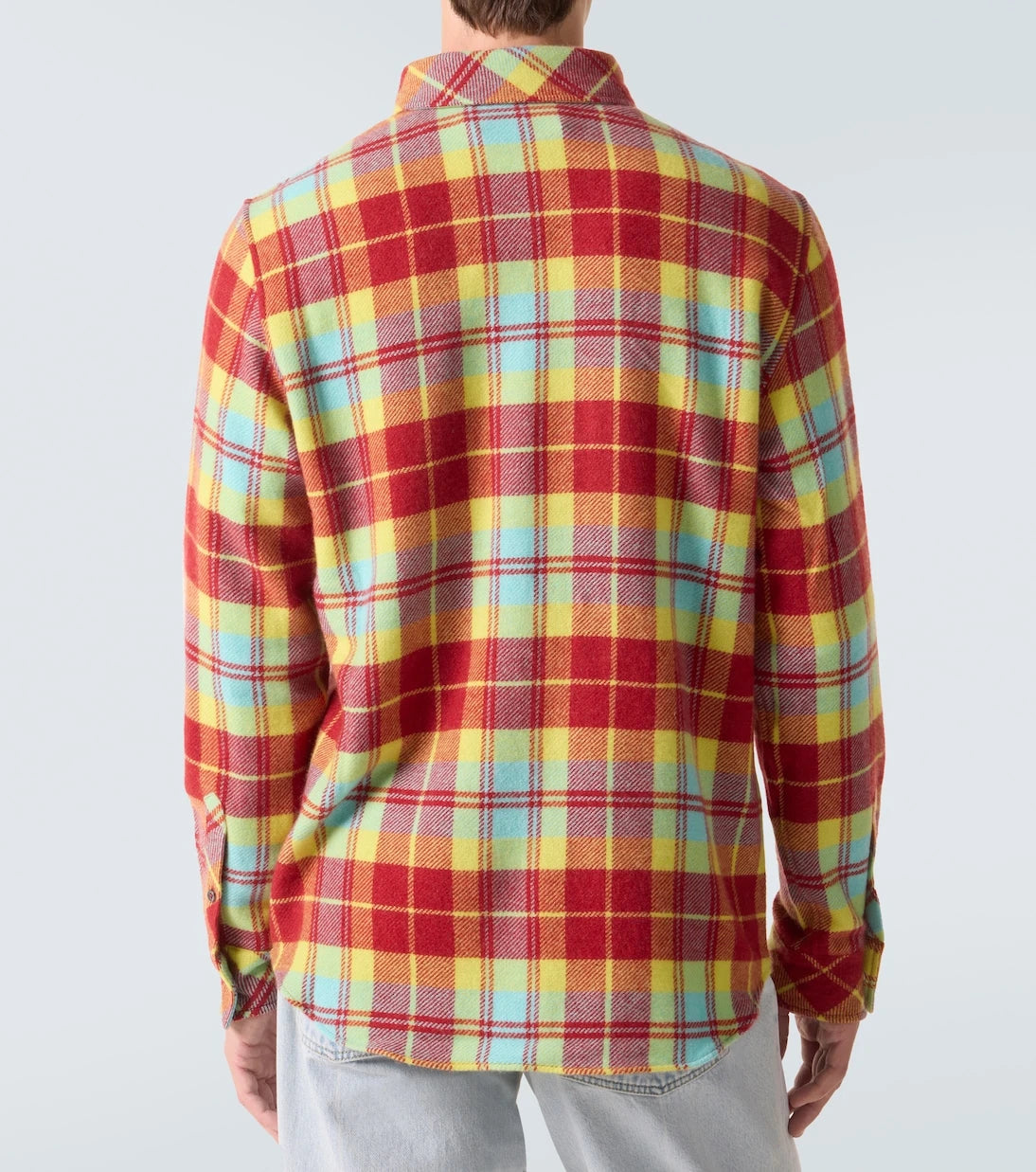 God's True Cashmere - Plaid cashmere shirt with labradorite