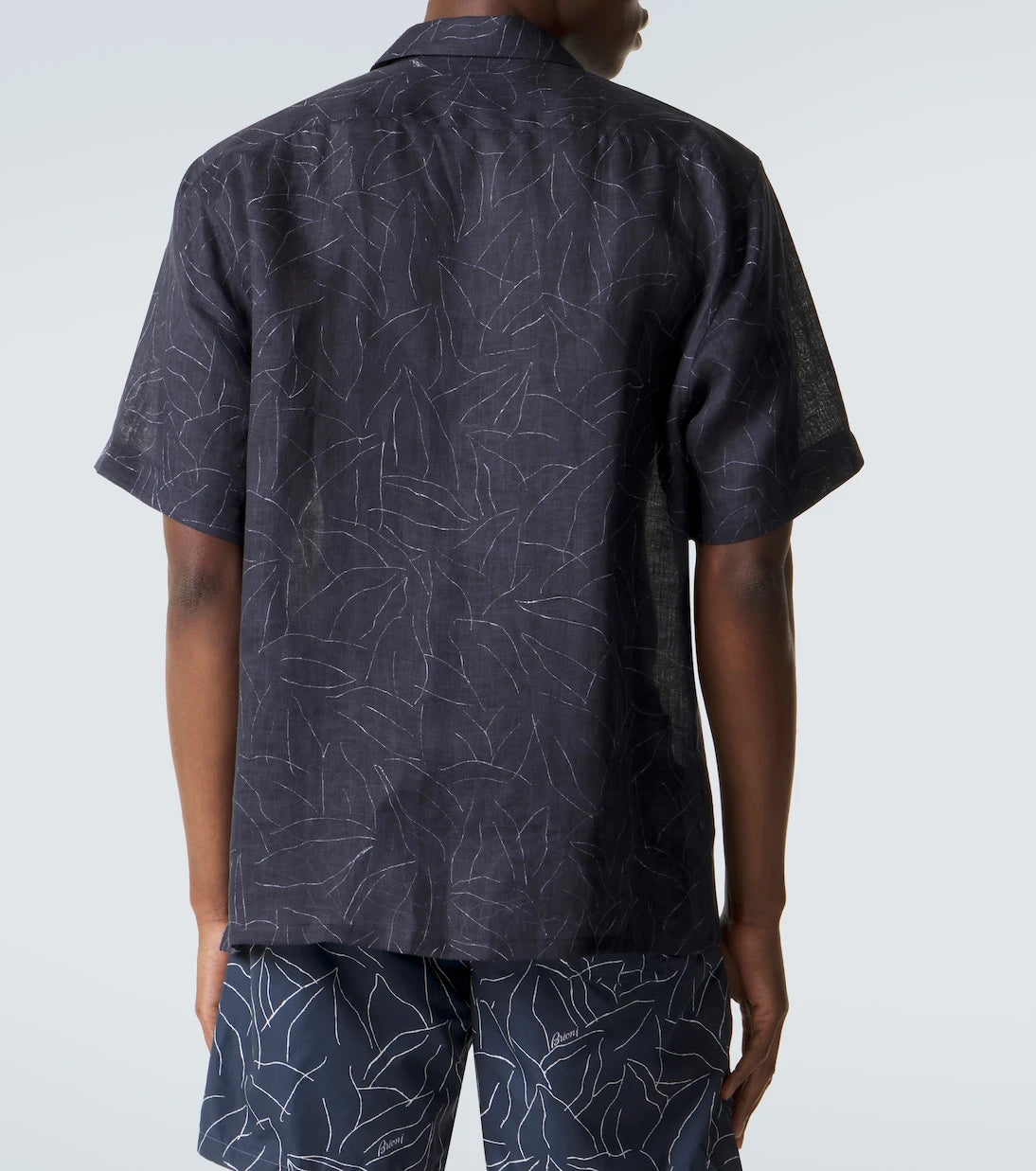 Brioni - Printed linen bowling shirt