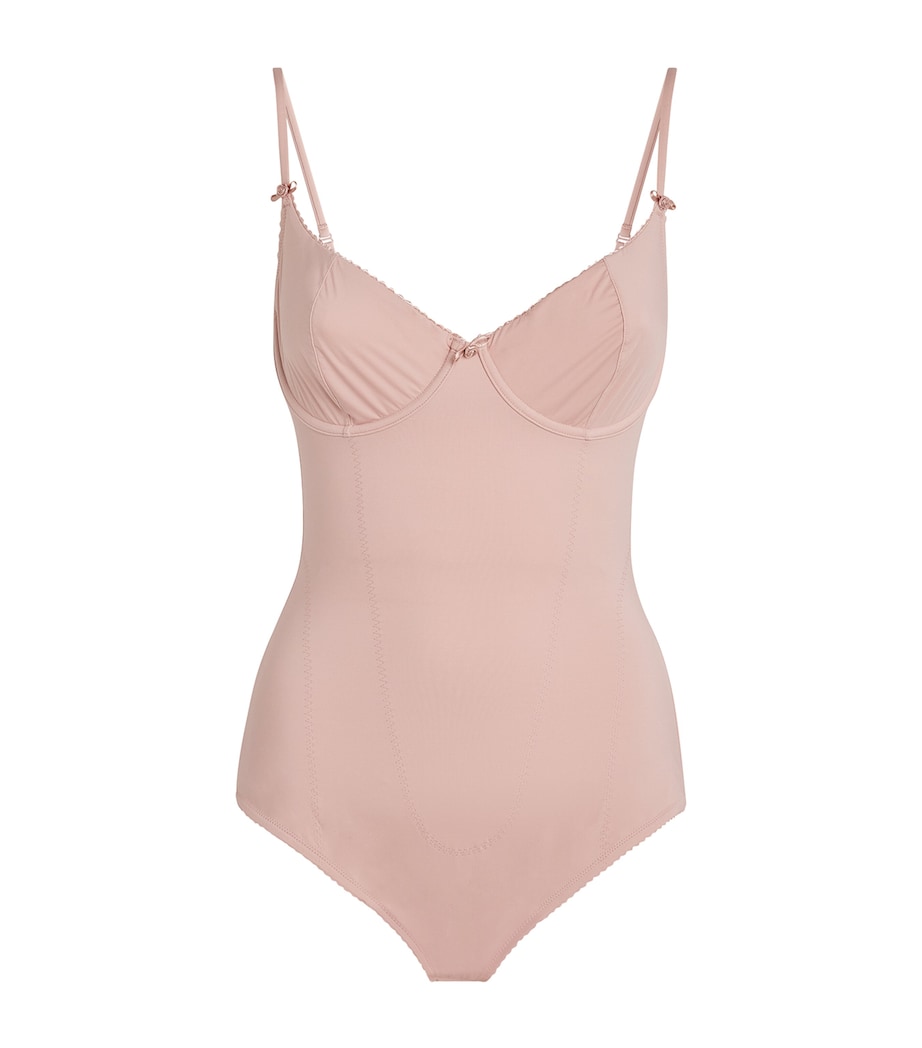 Skims Pink Vintage Shapewear Demi Brief Bodysuit