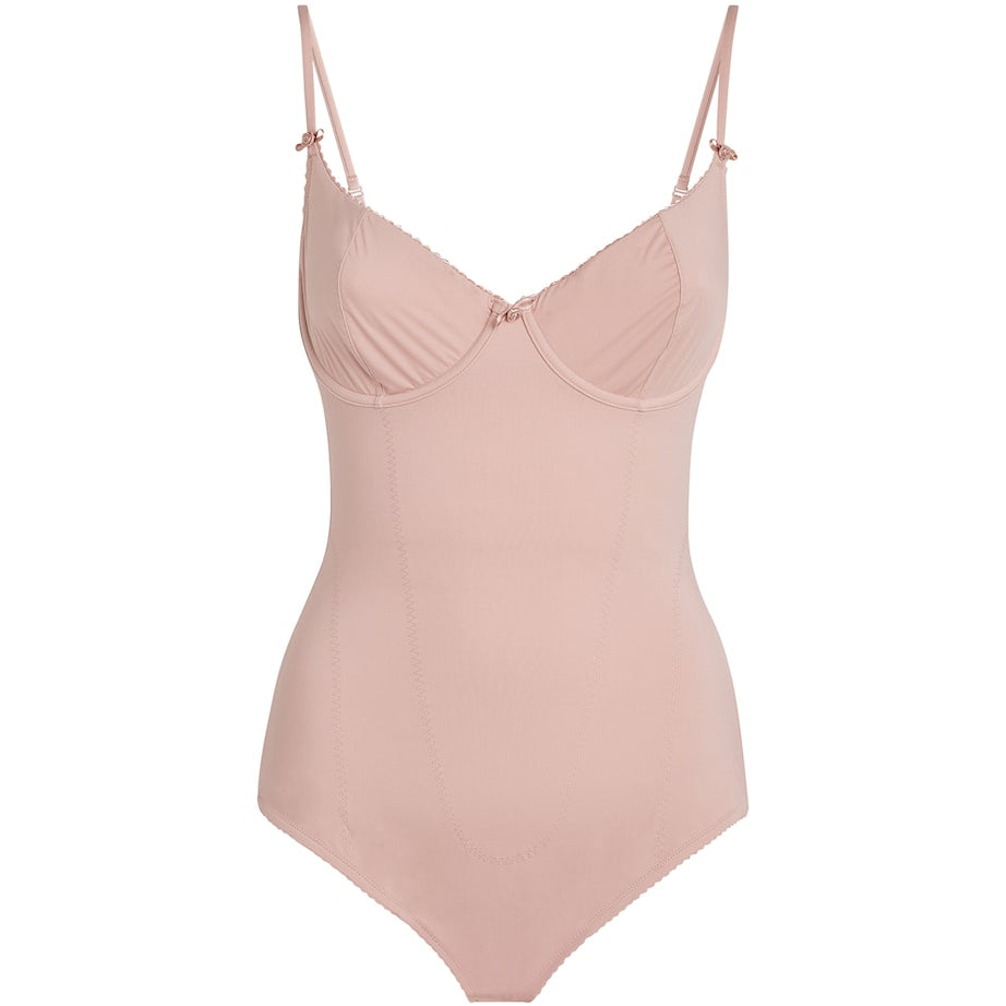 Skims Pink Vintage Shapewear Demi Brief Bodysuit