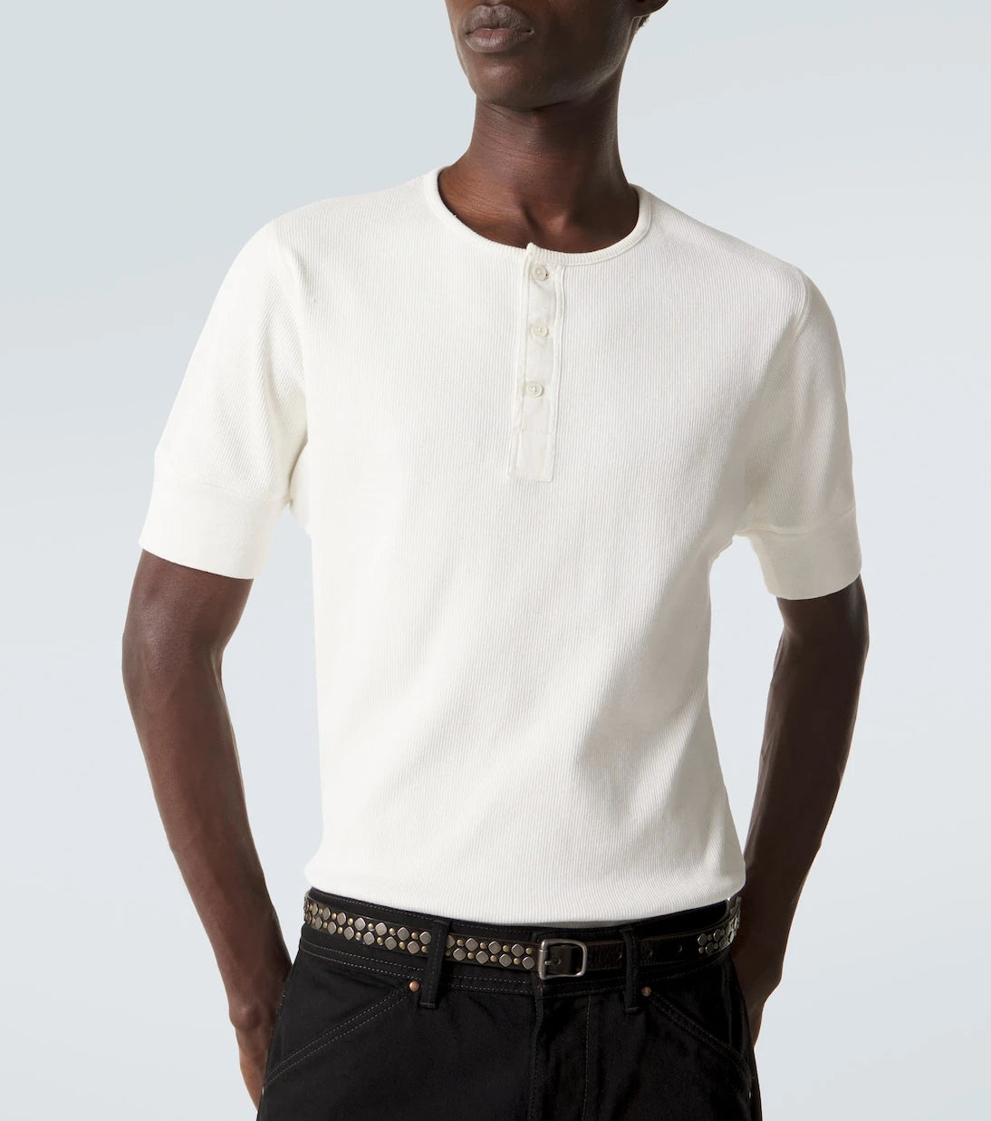 Lemaire - Cotton and linen jersey Henley shirt