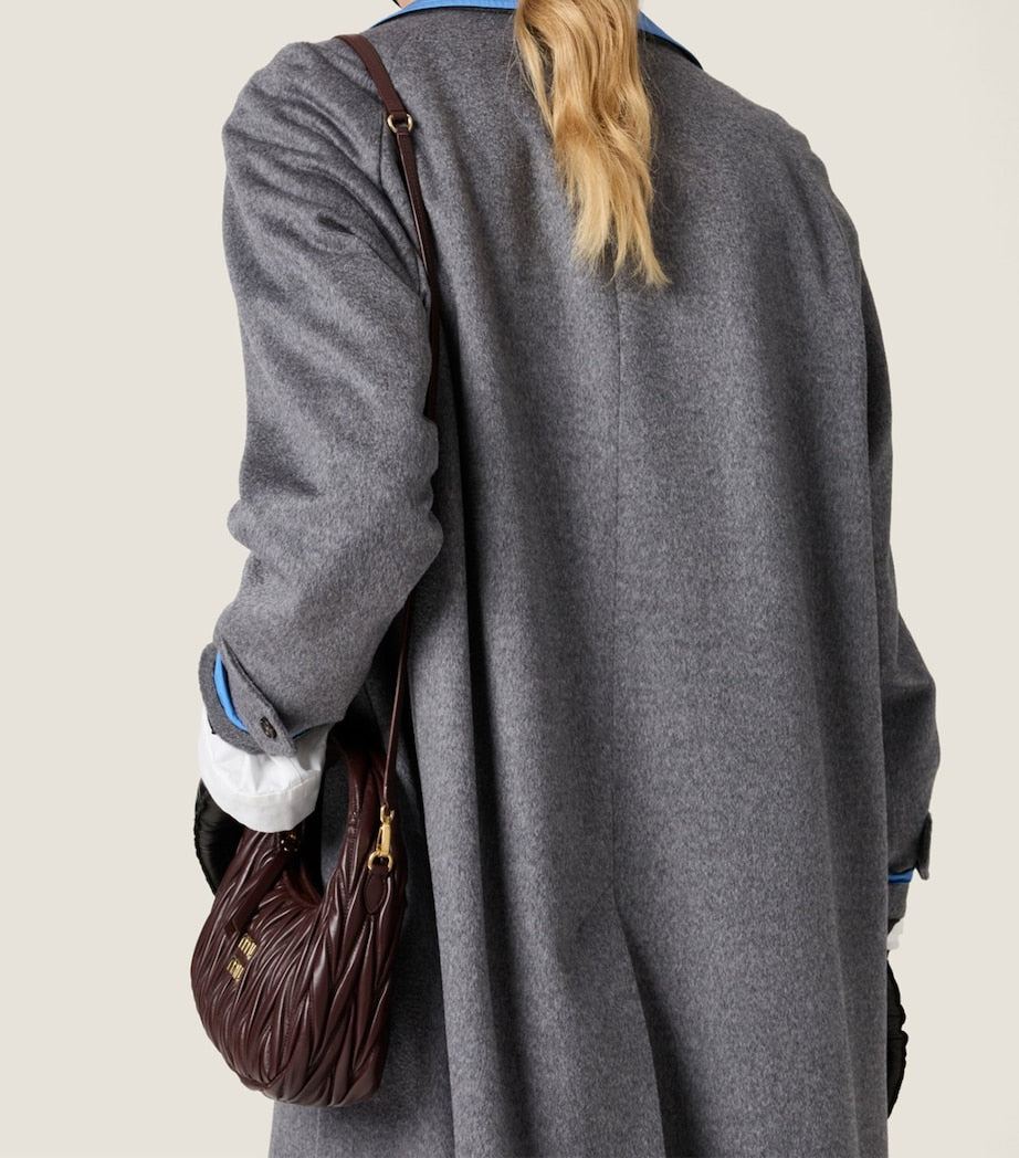 Brown Matelassé Leather Wander Top-Handle Bag