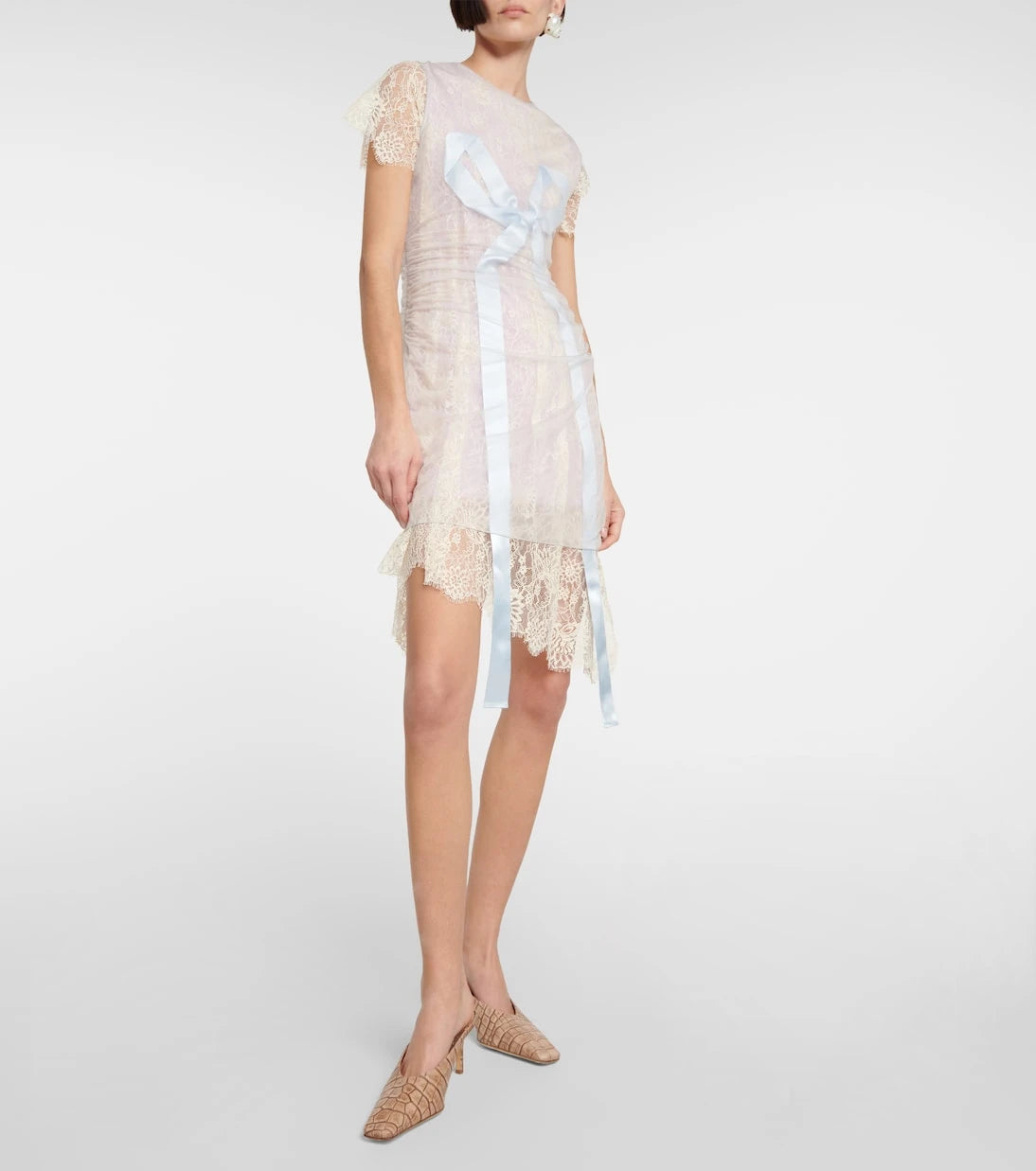 Acne Studios - Bow-detail lace minidress