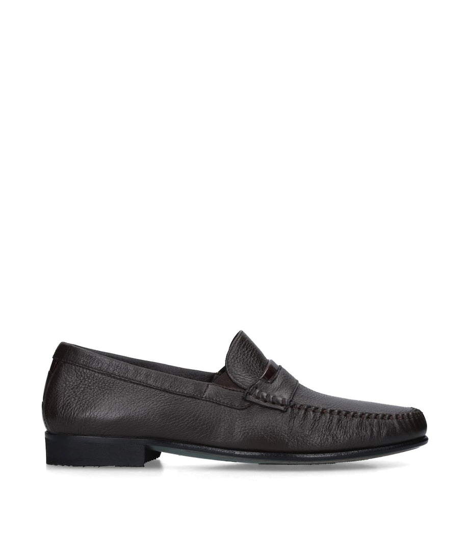 Brotini Croc Trim Leather Flex Loafers