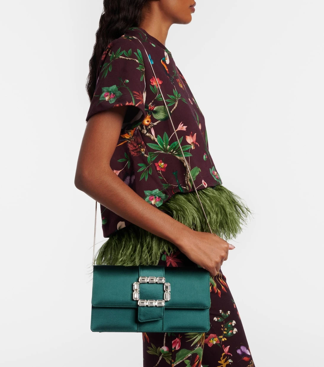 Manolo Blahnik - Maycap embellished satin clutch