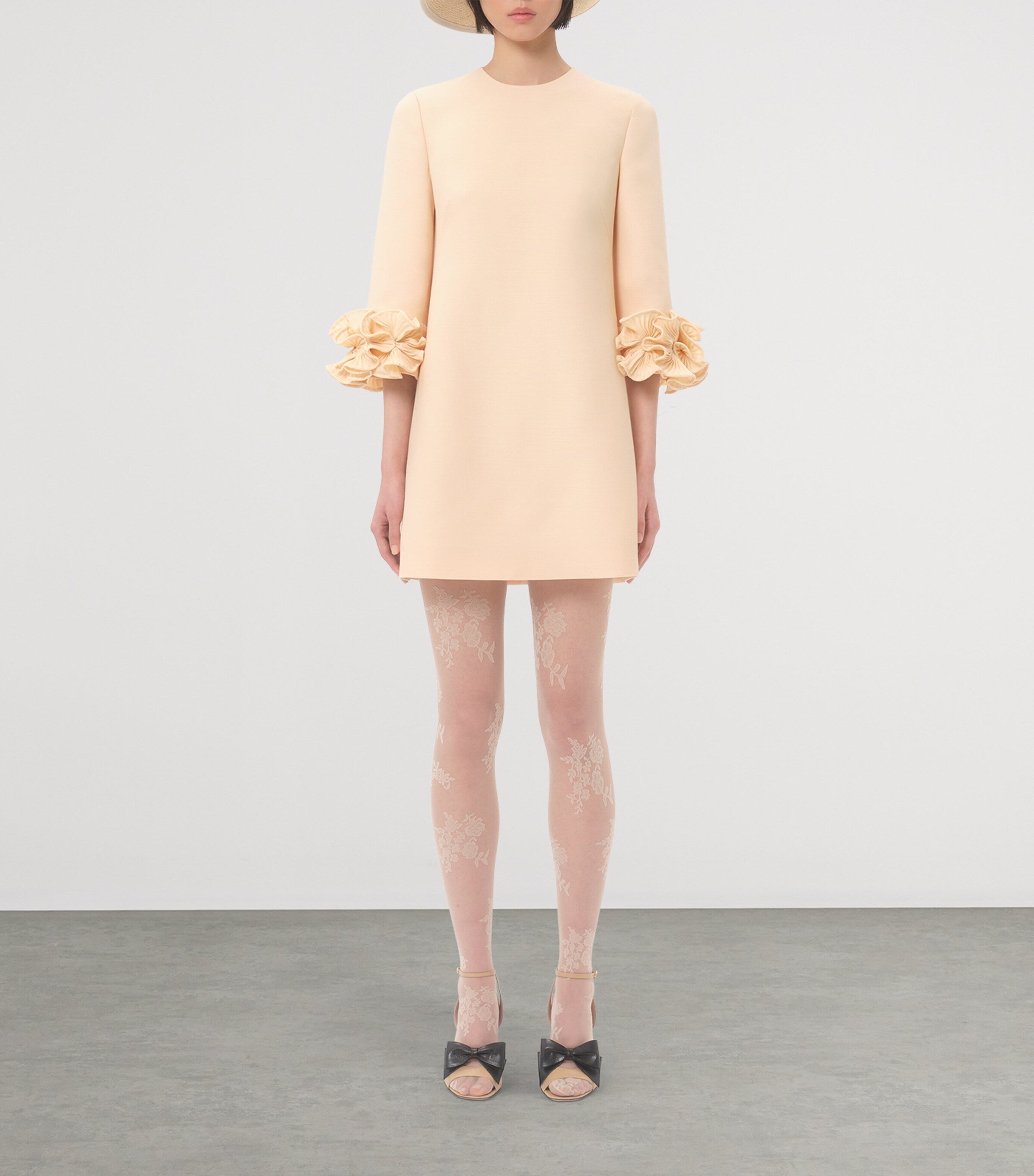 Valentino Nude Crepe Couture Mini Dress
