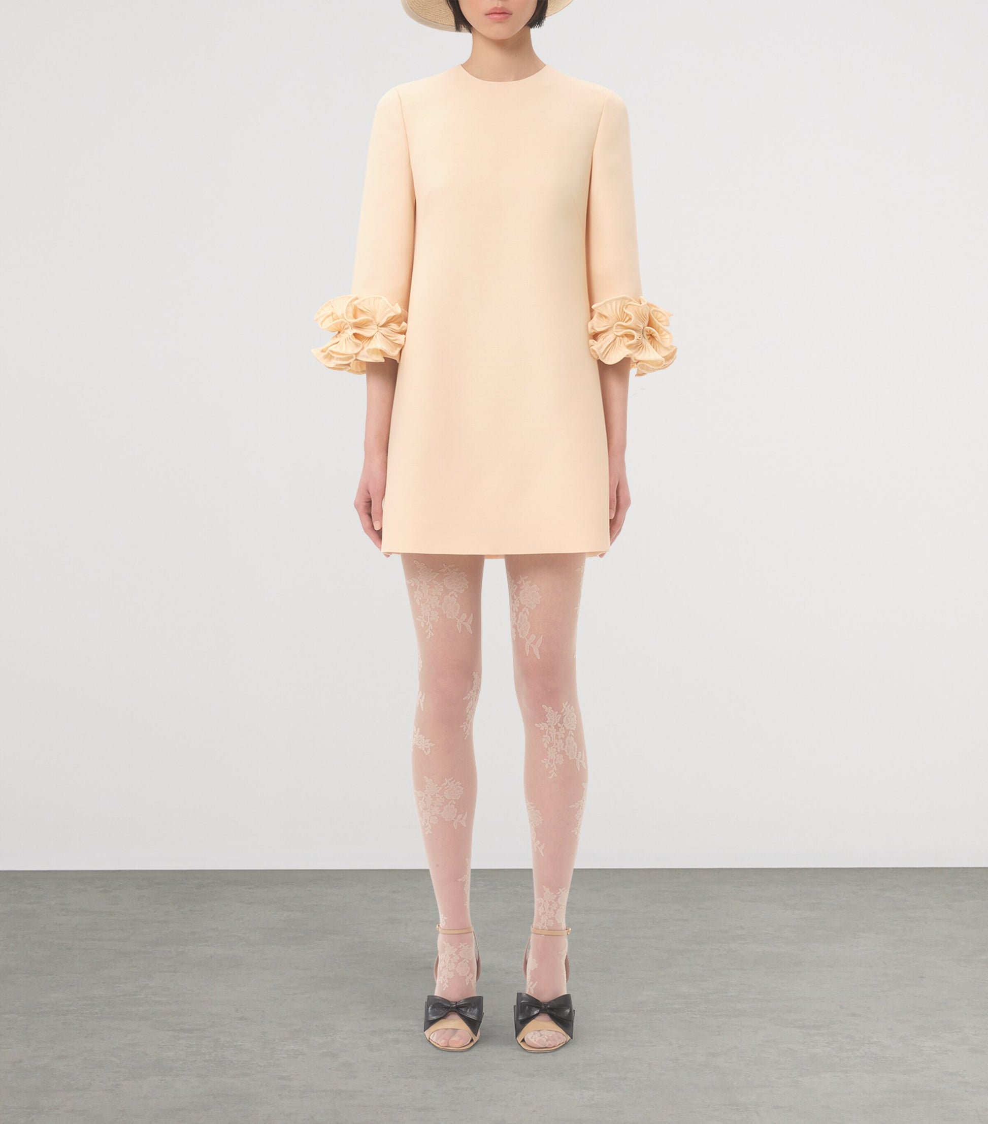 Valentino Nude Crepe Couture Mini Dress