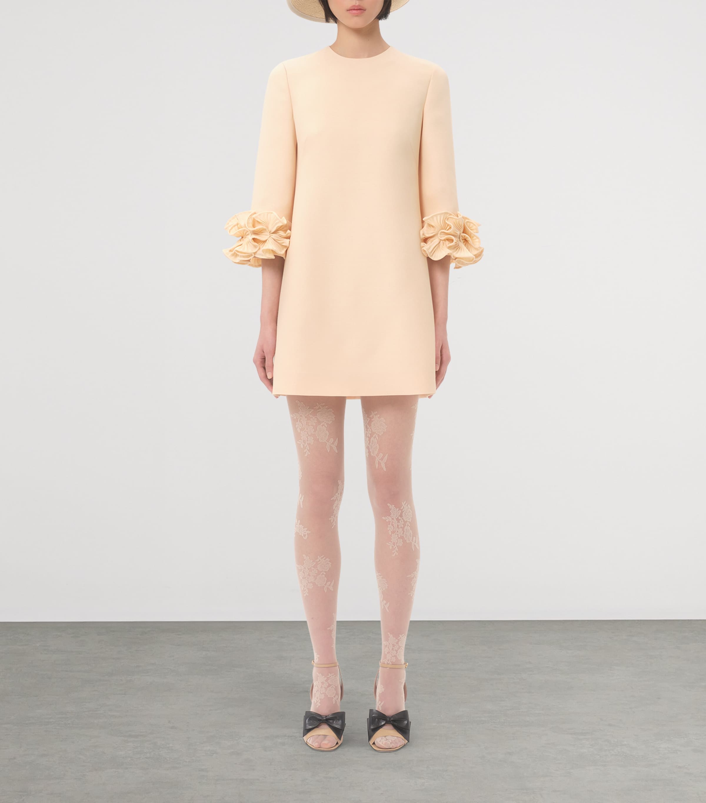 Valentino Nude Crepe Couture Mini Dress