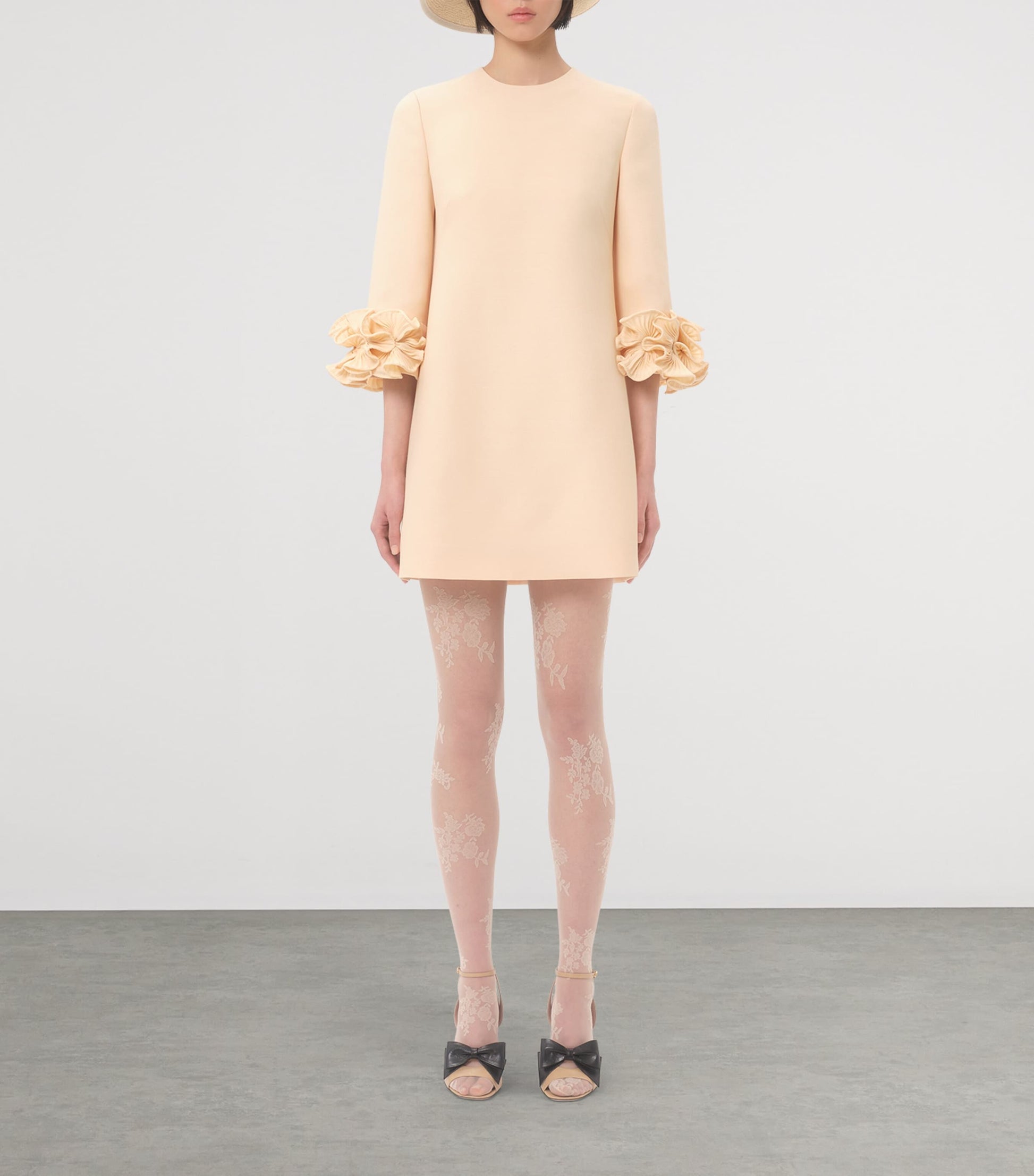 Valentino Nude Crepe Couture Mini Dress