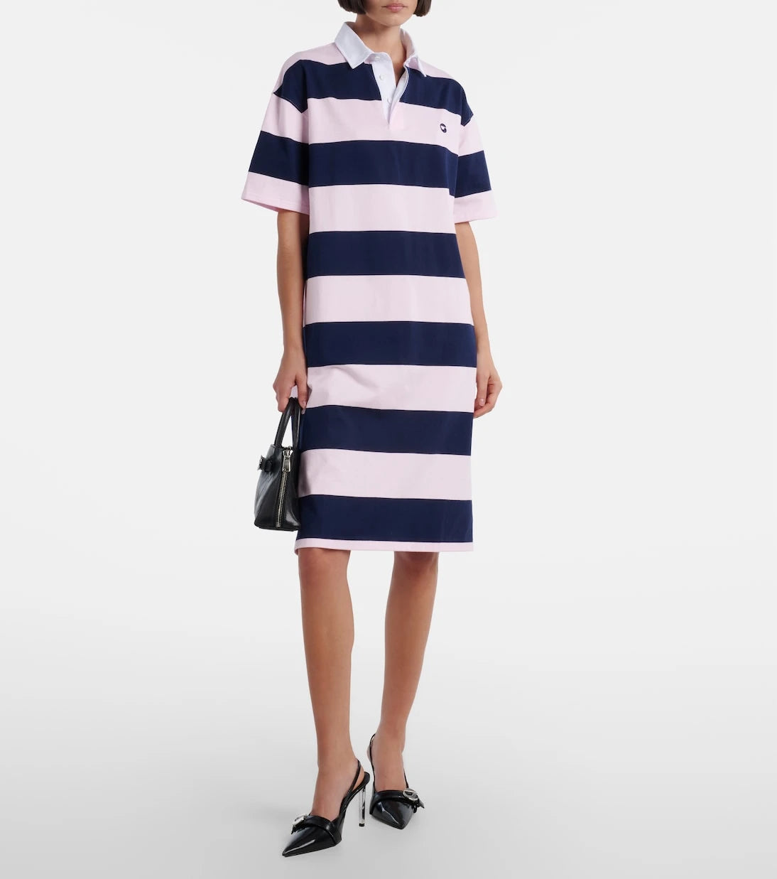 Coperni - Striped cotton polo dress